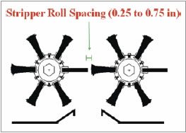 recommended stripper roll spacing - Stripper Harvester Preparation