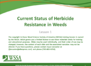 WSSA Lesson1 Slide1 180x130 - Current Status of Herbicide Resistance in Weeds