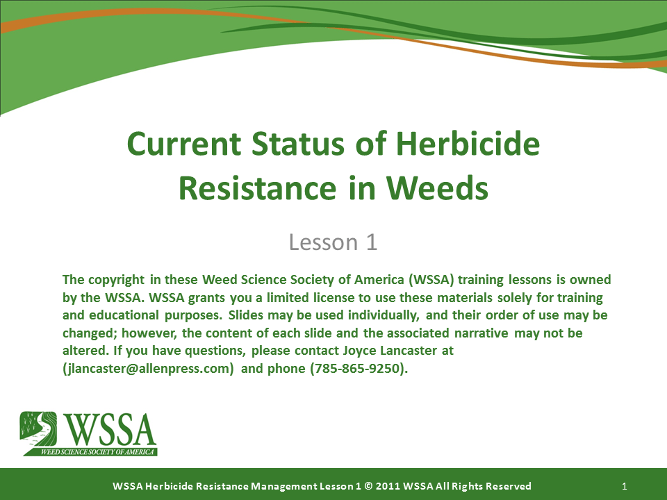 Herbicide Weed Control Chart