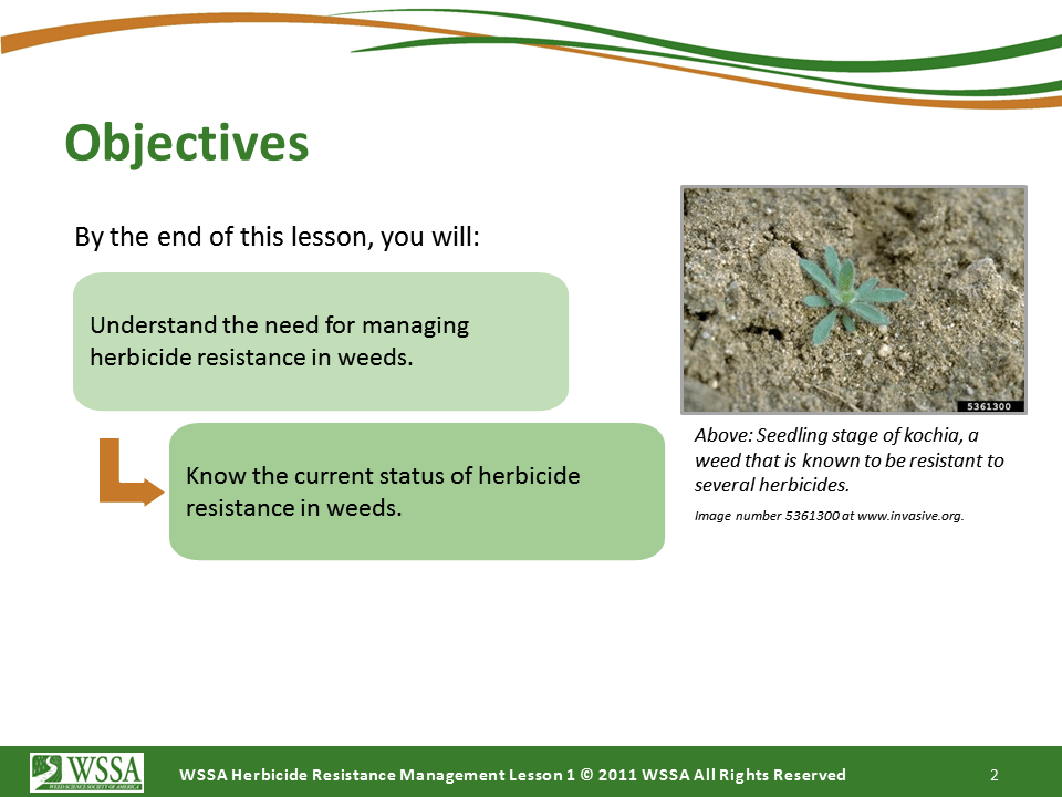 WSSA Lesson1 Slide2 - Current Status of Herbicide Resistance in Weeds