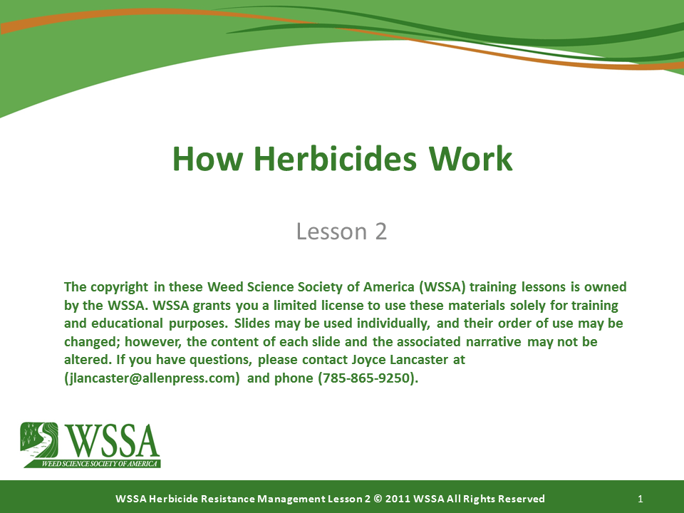 Herbicide Classification Chart