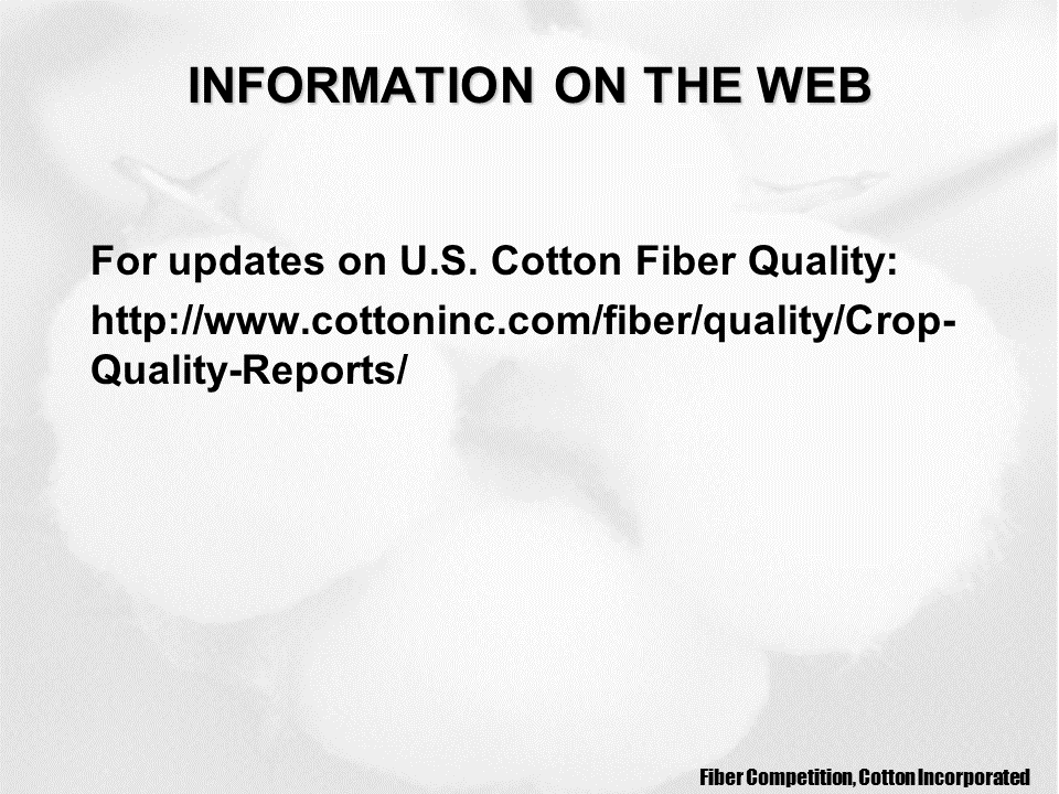 Cotton Crop Quality 2020 30 - Cotton Crop Quality Summary Cotton Crop Quality 2020 30 - Cotton Crop Quality Summary