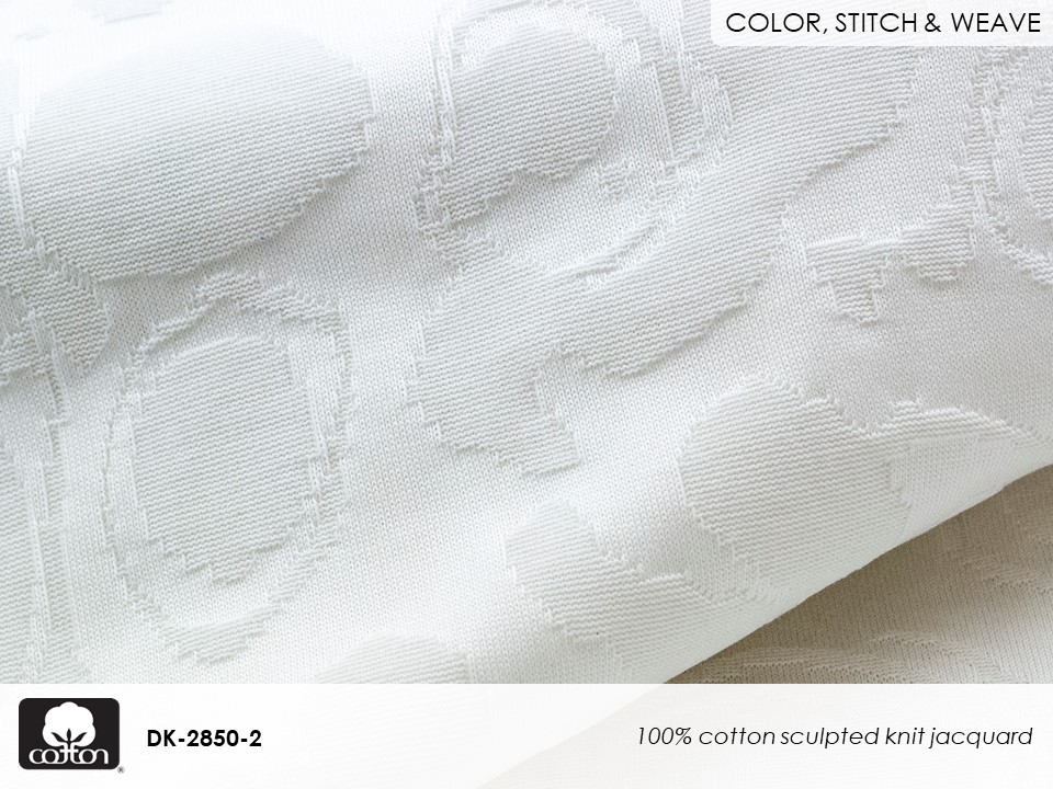 Fabricast 2022 Pattern DK-2850-2 100% cotton sculpted knit jacquard
