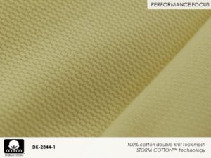 Fabricast 2022 Pattern DK-2844-1 100% cotton double knit tuck mesh
STORM COTTON™ technology
