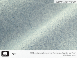 Fabricast-2022-Patterns-10-7399 100% cotton plain weave with recycled denim content 
chambray look
