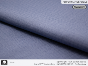 Fabricast-2022-Patterns-24-7331 lightweight 100% cotton ripstop
TransDRY® technology + NATURAL STRETCH technology 