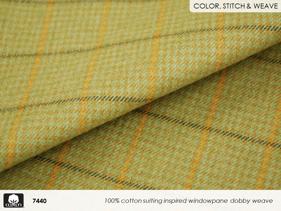 Fabricast-2022-slides-7440 100% cotton suiting inspired windowpane dobby weave
