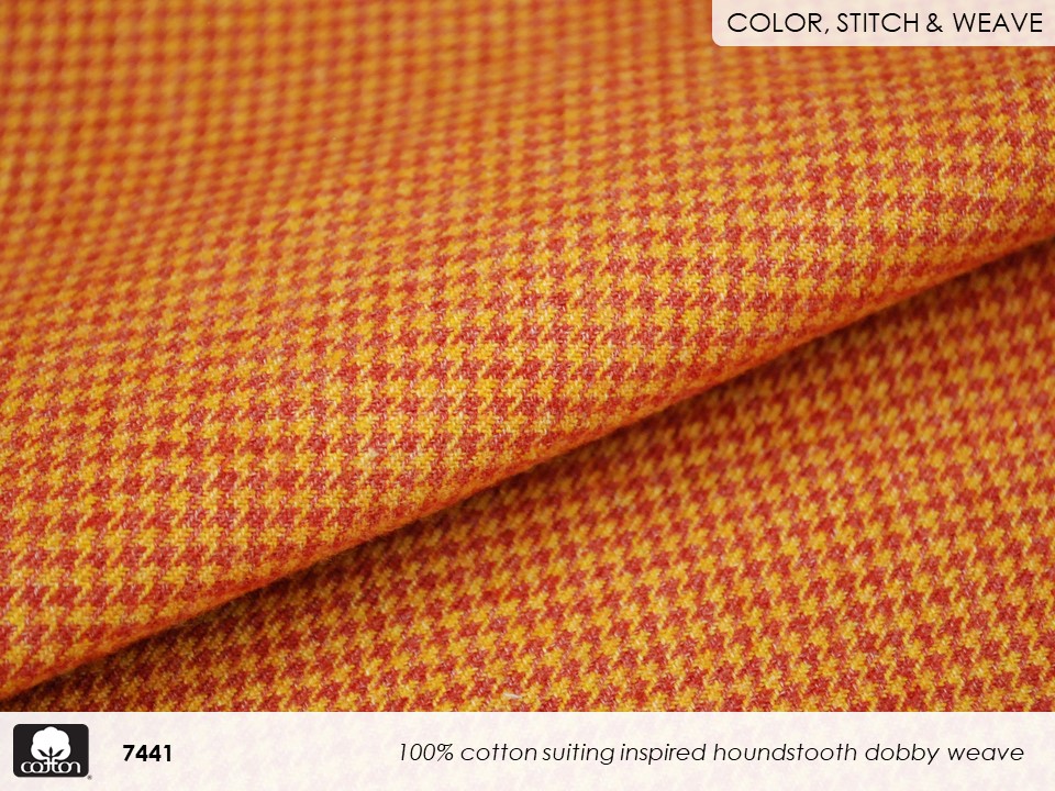 Fabricast-2022-slides-7441 100% cotton suiting inspired houndstooth dobby weave
