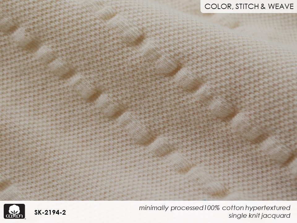 Fabricast-2022-slides-SK-2194-2 minimally processed100% cotton hypertextured single knit jacquard

