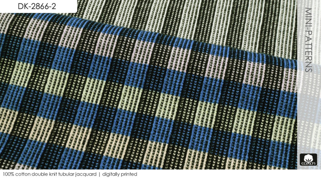 100% cotton double knit tubular jacquard | digitally printed
