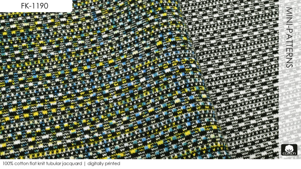 100% cotton flat knit tubular jacquard | digitally printed
